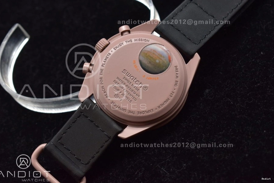 Quartz Nylon to Strap x Moonwatch Swatch Mission Jupiter on Omega Bioceramic 1226